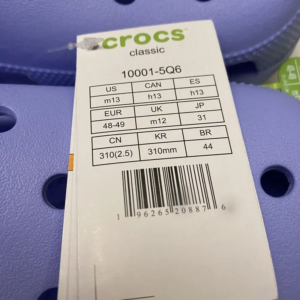 Crocs Classic Purple Men 13/Women 15 NWT